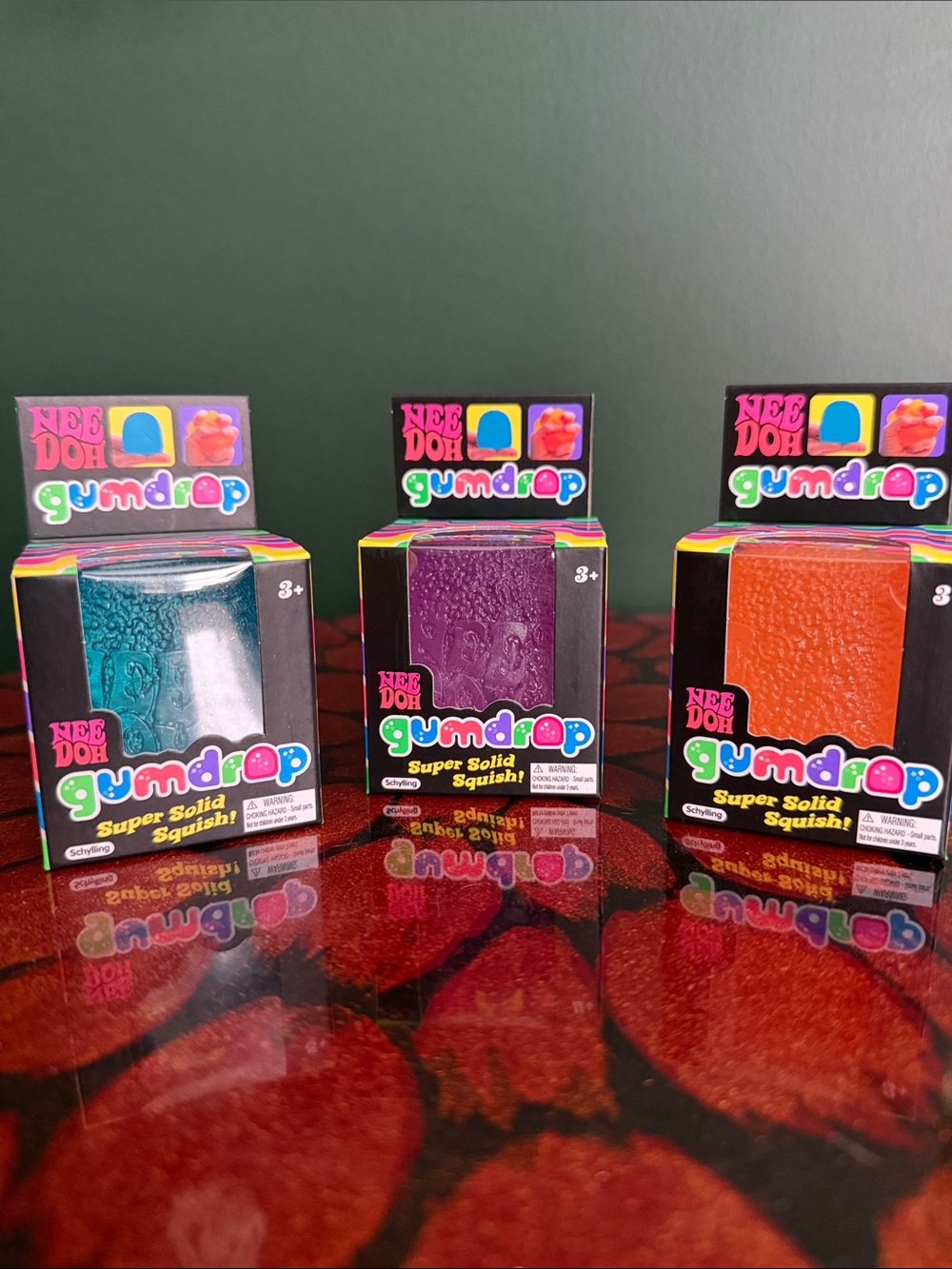 Needoh Gumdrop - 3 pack! Blue, Purple, Orange (NWT)